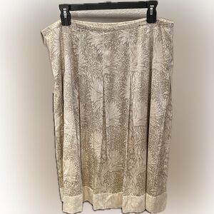Elie Tahari Elegant Cream Floral Women's Silk Skirt Size 12